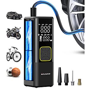 [Prime] InflaVive 150 PSI Cordless Portable Tire Inflator w/ Digital Pressure Gauge, Auto Shut-Off & LED Light $13.50 + Free Shipping