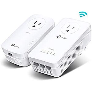 [Resale, AC] $52.58 | TP-Link AV1300 Powerline Ethernet Adapter WiFi Extender KIT- Passthrough (Used - Like New) at Amazon
