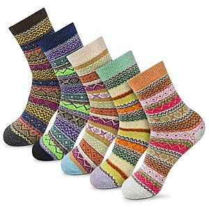 Amazon – MORECOO 5-Pair Women's Warm Wool-Blend Socks Gift Box - $4.99 w/ Code