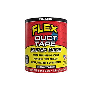 Amazon: Flex Seal Flex Super Wide Duct Tape (Black, 4.6" x 20') $9.99 (Reg $19.99, ~50% Off) + FS w/ Prime
