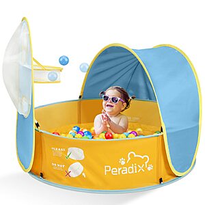 Peradix Kiddie Baby Pool with Canopy, Ball Pit Tent Paddling Pool for Kids $8 AC + Free Shipping