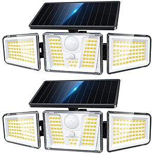 2-Pack KOOPER 3-Head Solar Motion Sensor Flood Lights (Black) $14.98 + Free Shipping w/ Prime or on $35+