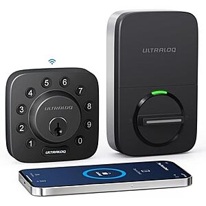 $74.99* | ULTRALOQ U-Bolt WiFi Smart Lock w/ Door Sensor (Black) at Amazon