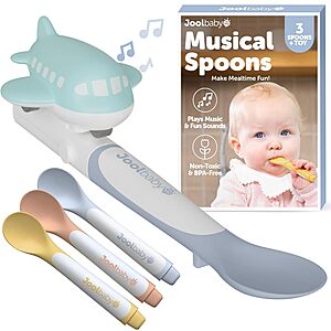 3-Count Jool Baby Musical Baby Feeding Spoons w/ Plane Toy Attachment $6.50 + Free Shipping w/ Prime or on $35+