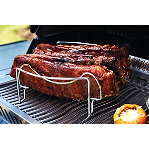Napoleon Grills 56019 Commercial 3 in 1 Roasting Rack Rib Rack, Smoking, and BBQing Ribs, Pork Shoulder, Brisket and more - $14.44