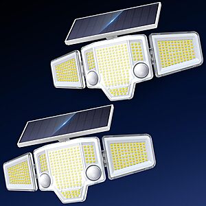 2-Pack TuyLuxe 4000LM Solar Flood Lights w/ Dual Motion Sensor & 300° Wide Beam $16.49 + Free Shipping w/ Prime or on $35+