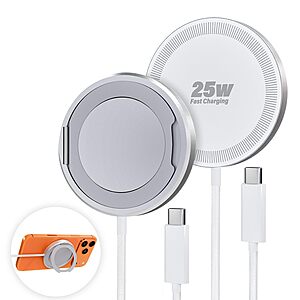 2-Pack WayLite 25W Magnetic Wireless iPhone Charger w/ Kickstand & 6.6' USB-C Cable (White) $7.42 ($3.71 each) + Free Shipping w/ Prime or on $35+