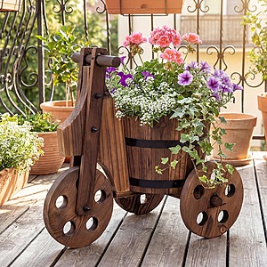 Giantex Wooden Wagon Cart Raised Garden Planter Box $39.99 + Free Shipping