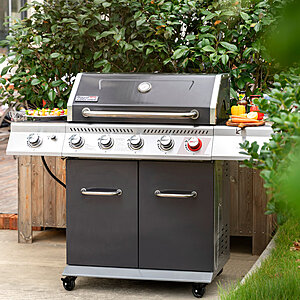 $390 WAYFAIR Royal Gourmet 5-Burner Gas Grill with Sear Burner & Side Burner, 64,000 BTU Gas Grill, Grey