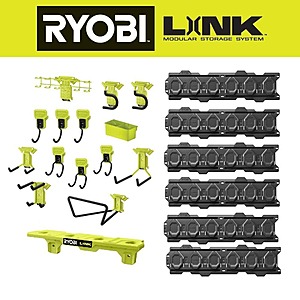 Ryobi LINK 20-Piece Wall Storage Kit and ONE+ Battery Shelf $139