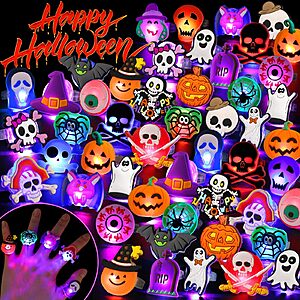 50-Piece Coluans Halloween Trick or Treat Light Up Rings for Kids $9.99 + Free Shipping w/ Prime or on $35+