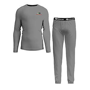 Mossy Oak Men’s Base Layers Set Compression Pants & Shirt Thermal Wear for Men, Grey Melange Large $9.99