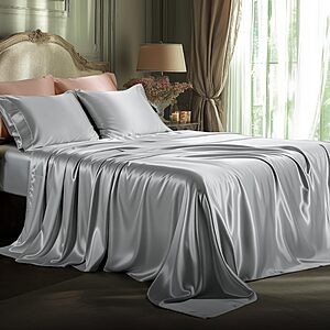 4-Piece Bedsure Satin Sheet Sets (Select Colors/Sizes) from $11.49 + Free Shipping w/ Prime or on $35+