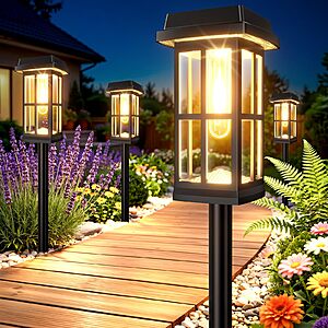 (8 Pack) Ahaorigin Solar Pathway Lights Outdoor, 2 Lighting Modes Waterproof $22.9