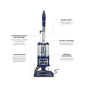 Shark Navigator Lift-Away Vacuum, HEPA, Carpet and Pet Hair, Blue, NV360 $159.99