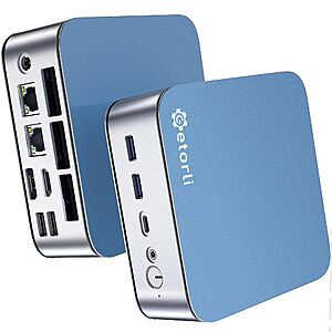 Getorli Mini PC AMD Ryzen 5 6600H 32GB DDR5 RAM 1TB SSD HDMI DP WiFi 6 BT5.3 Dual LAN(1000Mbps) $332