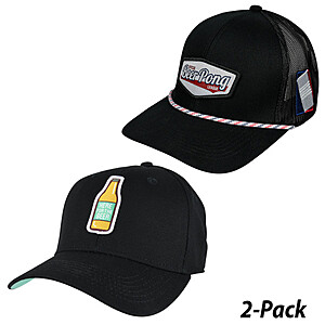 2-PACK Beer Men's Caps (Here For The Beer Patch Cap) & (Official Beer Pong League Meshback Cap) Black $10 + Free Shipping