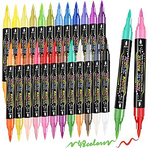 24-Pack WINSONS Dual Tip Acrylic Paint Markers (48 Colors) $4.99 + Free Shipping w/ Prime or on $35+