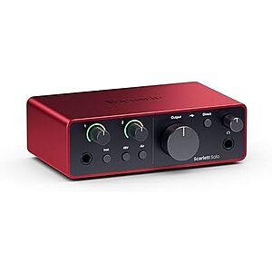 $119.99* | Focusrite Scarlett Solo 4th Gen USB Audio Interface at Amazon