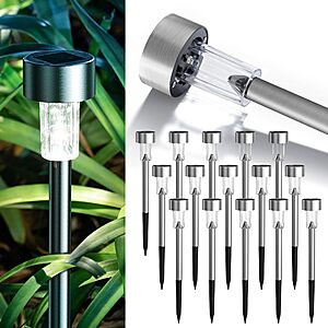 [Prime] 16-Pack GIGALUMI Solar LED Stainless Steel Outdoor Lights $11.49 + Free Shipping $11.87