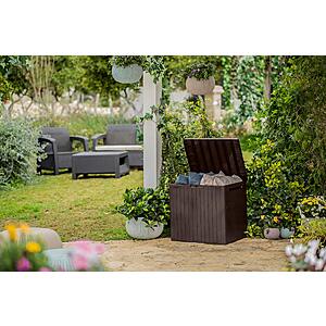 Keter City Outdoor Plastic Storage Box Garden Furniture 57.8 x 44 x 54.8 cm - Brown $29.89