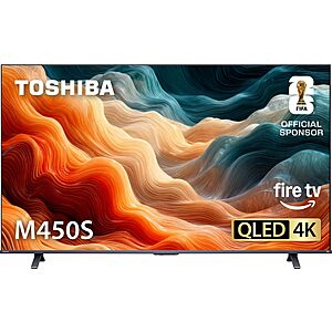 TOSHIBA 75" Class M450 Series QLED 4K UHD Smart Fire TV, Voice Remote with Alexa, Stream Live TV Without Cable $459.99