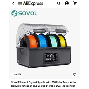 sovol filament dryer 4 spools $79.99