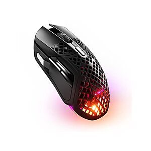 SteelSeries Aerox 5 Wireless - Holey RGB Gaming Mouse - Ultra-lightweight Water Resistant Design - 9 Buttons – Bluetooth/2.4 GHz - 18K DPI TrueMove Air Optical Sensor $107.68