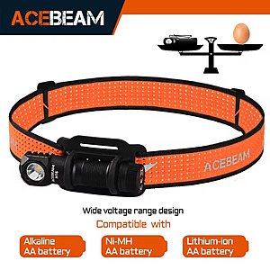 ACEBEAM H16 Rechargeable EDC / Headlamp; Lightweight, Right Angle, Dual Fuel, Magnetic Tail; free S&H $15.93
