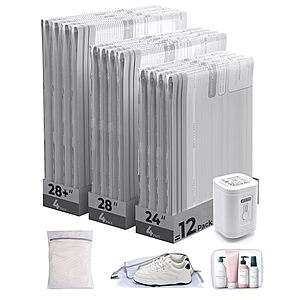 BAGSMART 15-Pack Travel Vacuum Storage Bags w/ Rechargeable Electric Pump $9.99 + Free Shipping w/ Prime or on $35+