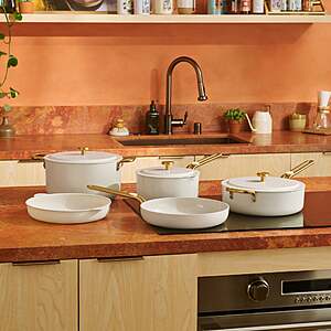 Our Place 8-piece Essentials Ceramic Nonstick Cookware Set $124.99 cream, blue or black free shipping Costco.dom