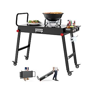 NUUK FT100 Outdoor Foldable BBQ Grill Cart Table - Black, $99.99, FS Prime, Woot!
