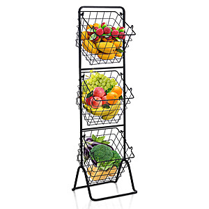 3.5ft Costway 3-Tier Fruit Basket Stand with Adjustable Heights $45.99 + Free Shipping