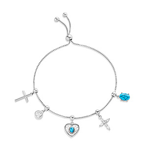 Brilliance Silver-Plated Adjustable Slider Charm Faith Bracelet $2.73 + Free Shipping w/ Walmart+ or on $35+