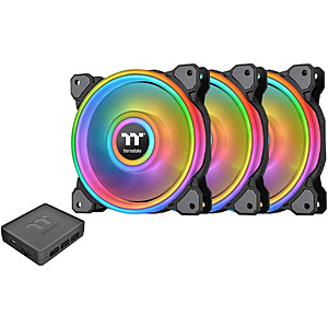 3-Pack Thermaltake Riing Quad 12 120mm RGB Radiator Case Fan (Black) $29.99 + Free Shipping