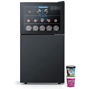 Antarctic Star 2.6 Cu. Ft Compact Beverage Refrigerator with Freezer, Mini Fridge, Adjustable Temp, Reversible Door, LED Light for Home Office Bar Bedroom $189.99