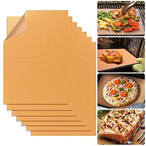 Grill Mats for Ourdoor Grill,Set of 7 Heavy Duty Grilling Mats,100% Non-Stick BBQ Grilling Sheets, 15.75 x 13 Inch, from $13