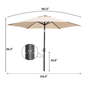 $36-$40 FS Walmart by AINFOX Ainfox 9ft   Patio Umbrella with Push Button Tilt and Crank, Waterproof UV Sunshade Canopy in color choices
