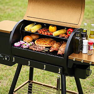 $376.19ac FS WALMART by KingChii Wood Pellet Grill & Smoker, Electric Pellet Smoker Grill, 595 sq. in. Cooking Capacity, 13.2LB Hopper for Cooking Barbecue (Up to 500F)