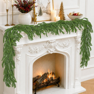 2 PCS 6 FT Christmas Norfolk Pine Garlands for Mantel $22.99