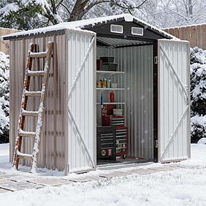 BaPiPro 6' × 4' Outdoor Metal Storage Shed with Lockable Doors & Vents $115.99 + Free S&H at Walmart