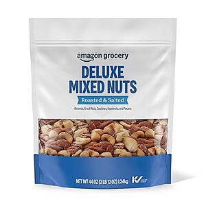 [SnS, AC] $12.45* | 44-Oz Amazon Grocery Deluxe Mixed Nuts (Roasted & Salted) at Amazon