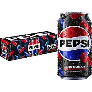 [AC] $15.09 | 3 × 12-Pack 12-Oz Pepsi Zero Sugar Cola Soda (Wild Cherry) ($5.03 each) at Amazon