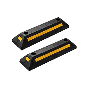 $19.99 | 2-Pack Zone Tech Heavy Duty Rubber Parking Guide w/ Reflective Yellow Tape at Woot!