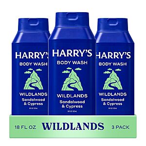 3-Pack 18-Oz Harry's Men's Body Wash (Wildlands) $12.94 w/ S&S + Free Shipping w/ Prime or on $35+