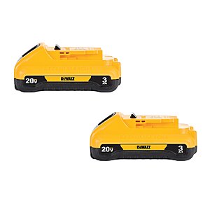 2-Pack DEWALT 20V MAX Lithium-Ion 3.0 AH Compact Battery $79 + Free Shipping