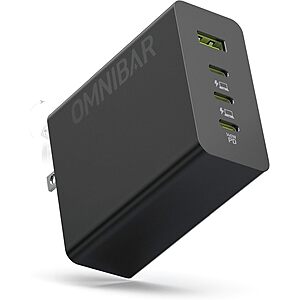 140W Omnibar 4-Port GaN USB-C Charger (3x USB-C + 1x USB-A) $19.99 + Free Shipping w/ Prime or on $35+