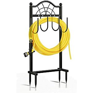 [Prime] $17.99* | Shomextol Freestanding Metal Garden Hose Holder w/ 100' Capacity & 4 Ground Spikes at Amazon