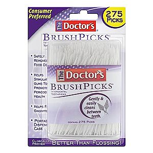 [SnS, AC] $11.19* | 12-Pack 275-Count The Doctor's BrushPicks Interdental Toothpicks at Amazon