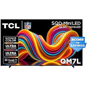 $2497.99* | TCL 98 Inch Class QM7L Series SQD-Mini-LED QLED Smart TV + 10% Back w/ Prime Visa Card at Amazon